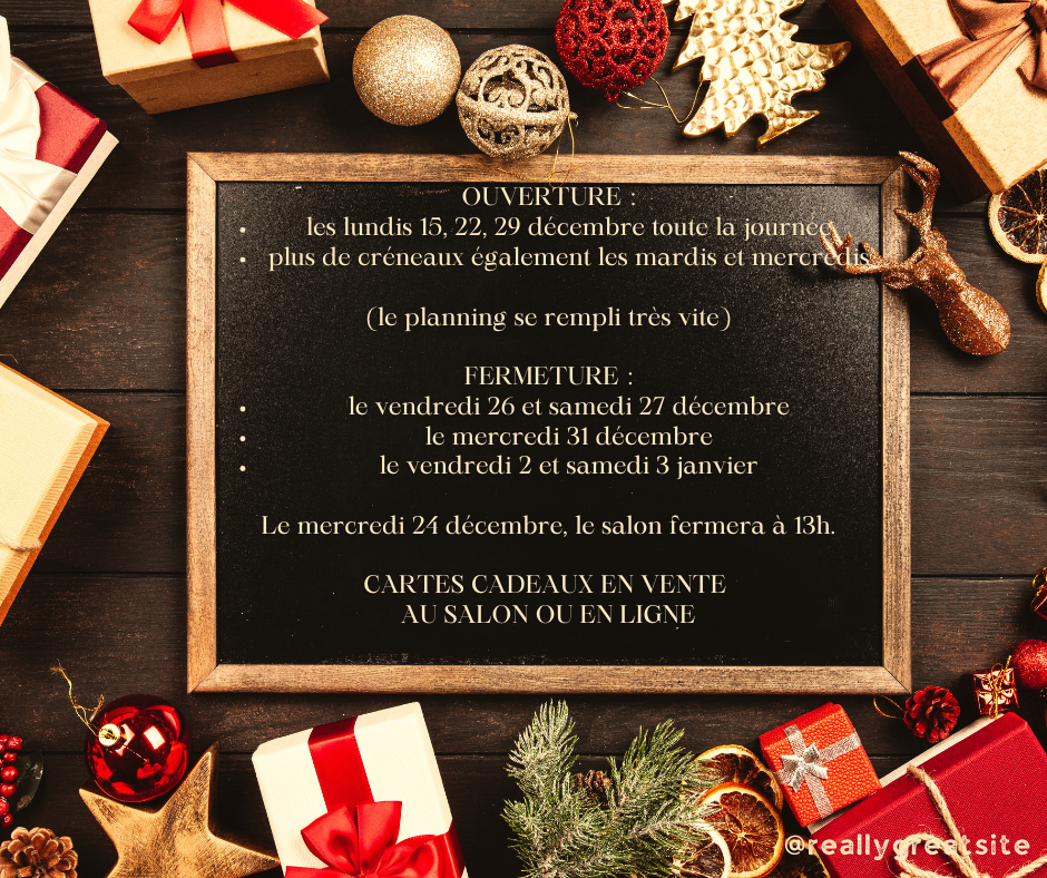 horaires spécifiques fêtes de fin d'année